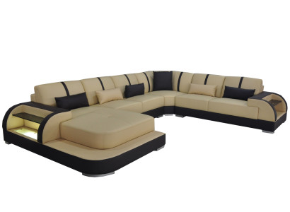 Leather Couch Upholstery Seat Corner Suite Modern Design Sofas Living landscape U-shape
