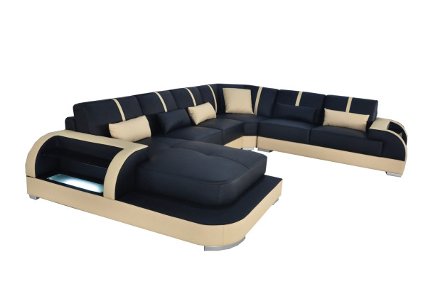 Leather Couch Upholstery Seat Corner Suite Modern Design Sofas Living landscape U-shape
