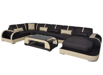 Leather Couch Upholstery Seat Corner Suite Modern Design Living landscape U-shape Sofas