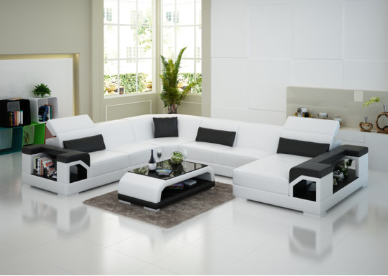 Living landscape Upholstery Corner Sofa with USB Suite Landscape Leather