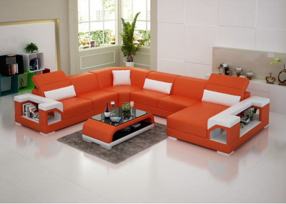 Living landscape Upholstery Corner Sofa with USB Suite Landscape Leather