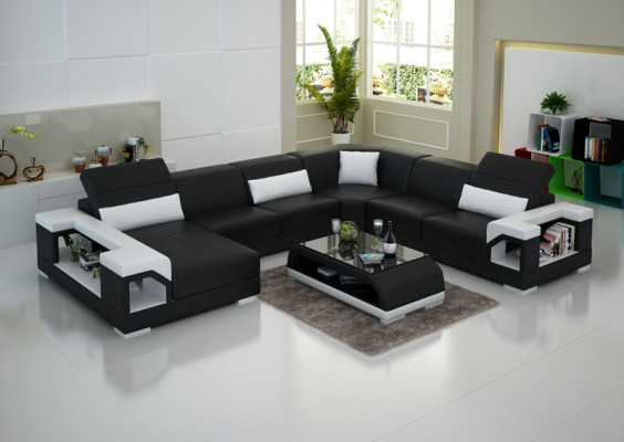 Living landscape Upholstery Corner Sofa with USB Suite Landscape Leather