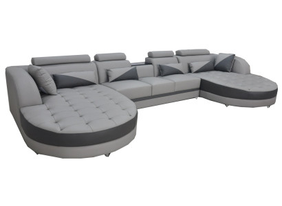 Corner Sofa Upholstery Couch Seat Corner Leather Suite U-shape Living landscape