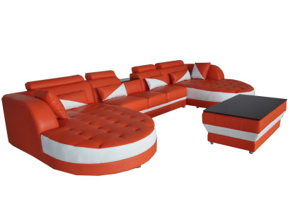 Leather Corner Sofa Corner Living landscape Suite Design Modern Couch Sofas U-shape G8018