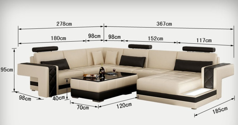 Modern leather sofa couch living landscape corner sofa corner suite decor design