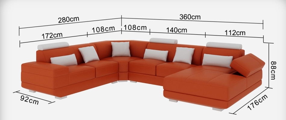 Leather sofa Couch Living landscape Corner sofa Corner Suite Design Modern Sofa