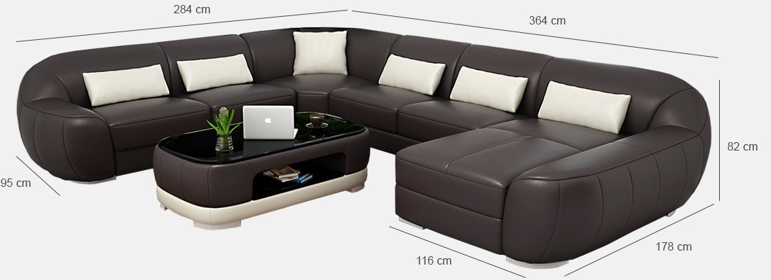 Leather sofa Couch Living landscape Corner sofa Corner Suite Round Design Sofa new R7007E