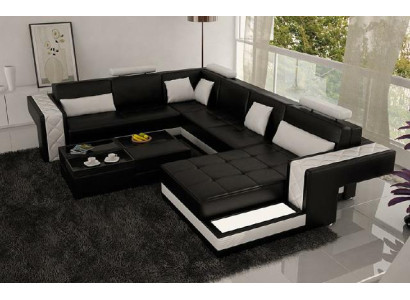 Corner sofa Leather sofa Big XXL U-shape Living landscape Sofa Couch Suite new