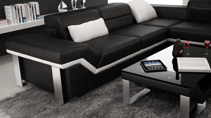 Modern seating area leather sofa Corner sofa Sofa Upholstery Couch Living landscape K5007 + USB