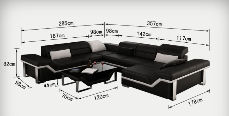 Modern seating area leather sofa Corner sofa Sofa Upholstery Couch Living landscape K5007 + USB