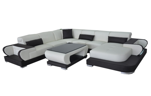 Modern Living Room Couch Soft Padded Corner Set Custom Made Sofa + USB