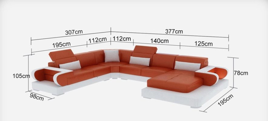 Modern Living Room Couch Soft Padded Corner Set Custom Made Sofa + USB