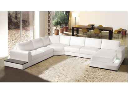 Design leather sofa Living landscape Couch Corner sofa Eck Suite Modern Sofa with USB