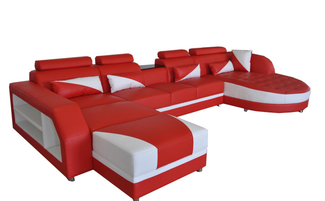 Sofa Corner sofa Design Upholstery Corner sofa Corner suite Living landscape Couch U-shape +USB