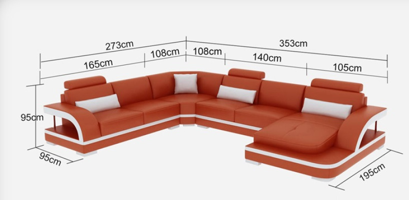 Modern Sofa Couch Set Corner Seating Area Leather Couch Upholstery Living landscape USB