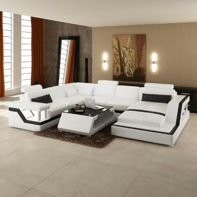 Designer Sofa Corner sofa Living landscape Big Modern leather sofa + USB, Patented new