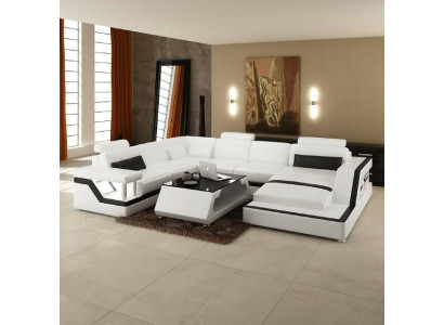 Designer Sofa Corner sofa Living landscape Big Modern leather sofa + USB, Patented new