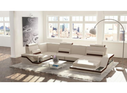 Living landscape Sofa + USB Upholstery Seat Corner sofa Suite Textile Fabric Leather Sofas