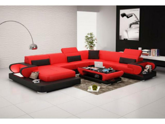Leather sofa Upholstery Seat Couch Suite Corner sofa Sofa Couch Living landscape Detmold