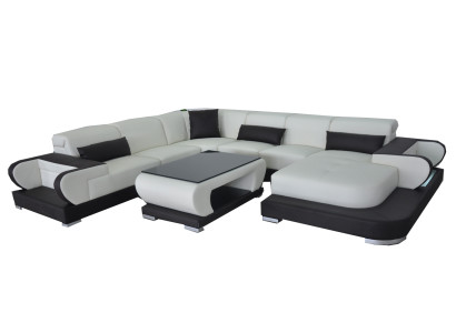 Living Couch Leather Sofa Landscape Upholstery Suite Corner Sofas Seat Sets new