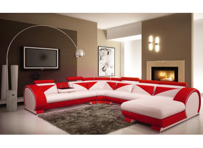 Leather sofa with USB Leather sofa Big Sofa Corner sofa Leather XXL Living landscape U-shape