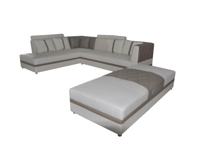 Corner Leather Modern XXL Couch Living landscape Leather Sofa Sofa L-shape A1128II+Stool