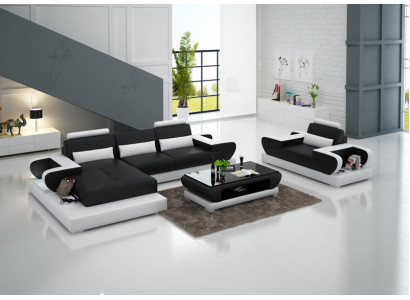 Design XXL Big Sofa Corner sofa Leather sofa Couch Upholstery Corner Living landscape G8003E
