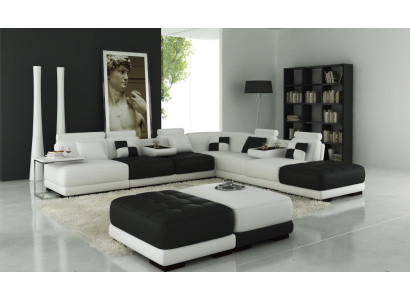 Leather sofa Couch Living landscape Corner sofa Corner Suite Design Modern Sofa new A1147