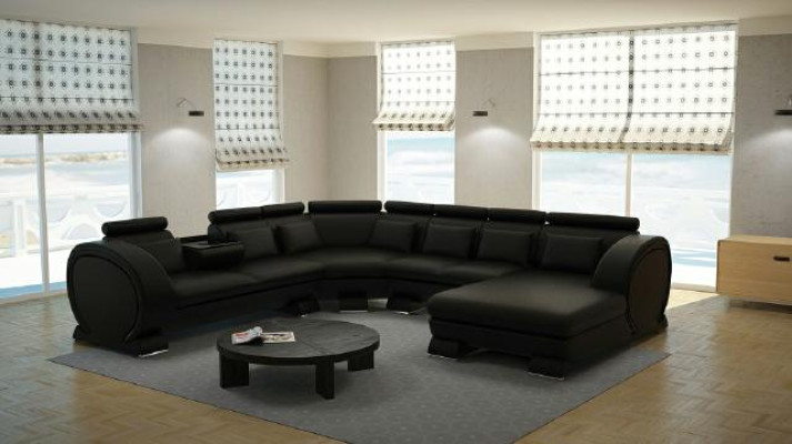 Corner sofa Sofa Living landscape Couch Leather Sofas Corner Suite Vigo-K U-shape new