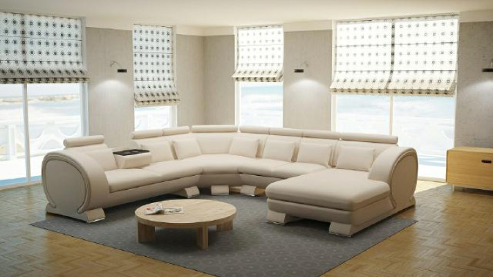 Corner sofa Sofa Living landscape Couch Leather Sofas Corner Suite Vigo-K U-shape new