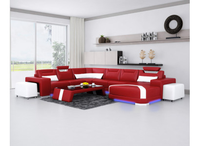 Leather sofa Couch Living landscape Corner sofa Corner Suite Design Modern Sofa new F3011