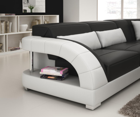 Leather sofa Couch Living landscape Corner sofa Corner Suite Design Modern Sofa