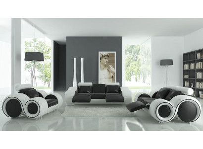 Leather sofa with USB Living landscape 3+2+1 Seater Suite Design Modern Sofa A1163D