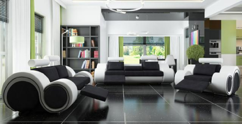 DESIGNER SOFA+USB Sofa set 3/2/1 Seater RELAX COUCH UPHOLSTERY SET Textile