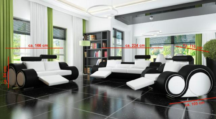 Sofa set + USB Upholstery 3+2+1 Sofa Suite Designer Lounge Relax Upholstery Set