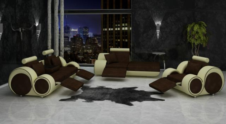 Sofa Leather Textile Fabric Sofa set 3+Chaise+1 ​​USB Living landscape Suite Set