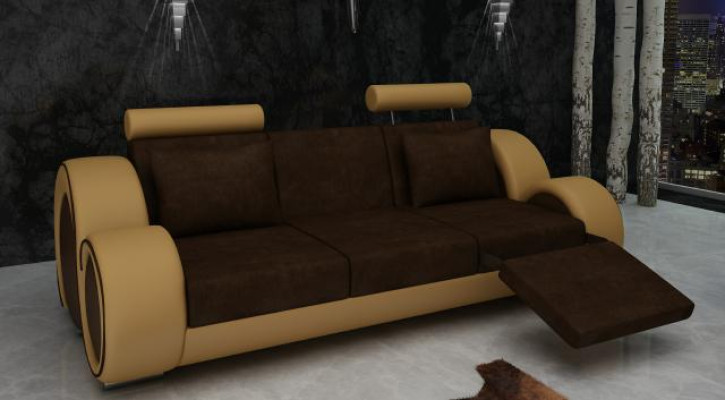 Sofa Leather Textile Fabric Sofa set 3+Chaise+1 ​​USB Living landscape Suite Set
