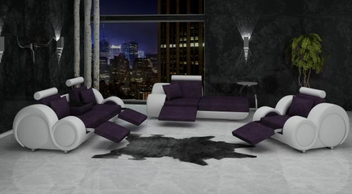 Sofa Leather Textile Fabric Sofa set 3+Chaise+1 ​​USB Living landscape Suite Set
