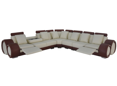 Design XXL Leather Upholstery Seat Room Corner Living Sofa Couch Designer