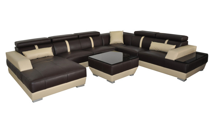 Leather sofa Living landscape Corner Suite Design Modern Sofa Decorative U-shape