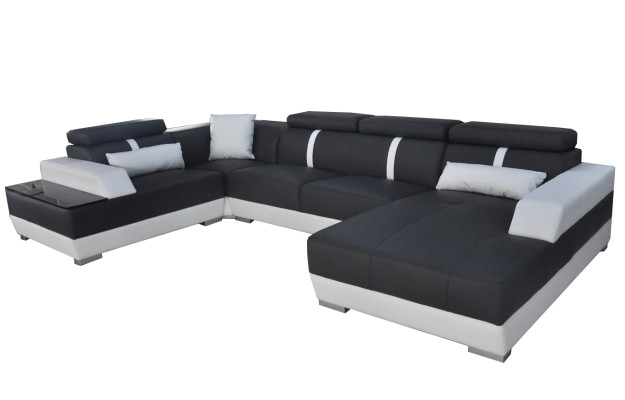 Leather sofa Living landscape Corner Suite Design Modern Sofa U-shape +Chaise II K5015