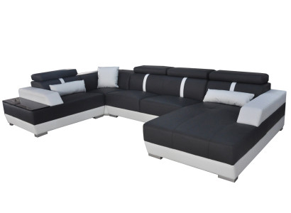 Leather sofa Living landscape Corner Suite Design Modern Sofa U-shape +Chaise II K5015