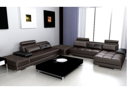 Leather sofa Couch Living landscape Corner sofa Corner Suite Design Modern Sofa new A1146