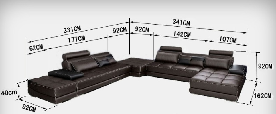Leather sofa Couch Living landscape Corner sofa Corner Suite Design Modern Sofa new A1146
