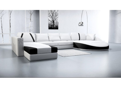 Leather sofa Couch Living landscape Corner sofa Corner Suite Design Modern Sofa A1122