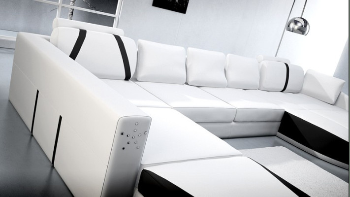 Leather sofa Couch Living landscape Corner sofa Corner Suite Design Modern Sofa A1122