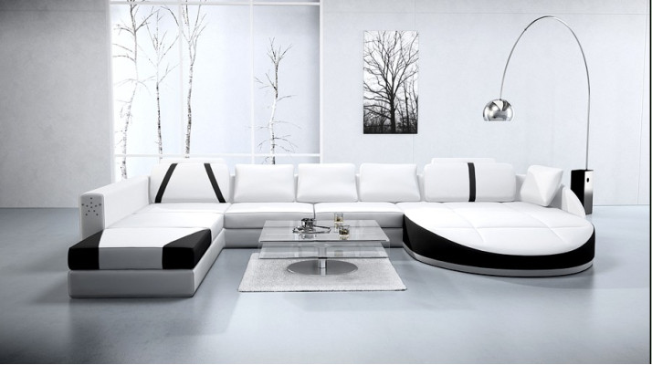 Leather sofa Couch Living landscape Corner sofa Corner Suite Design Modern Sofa A1122