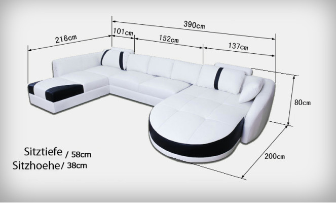 Leather sofa Couch Living landscape Corner sofa Corner Suite Design Modern Sofa A1122