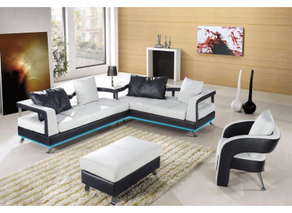 Leather sofa Couch Living landscape Corner sofa Corner Suite Design Modern Sofa new
