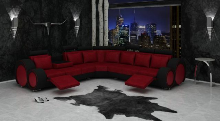 Textile Sofa USB Designer Sofas Couch Corner suite Corner sofa Upholstery Living landscape
